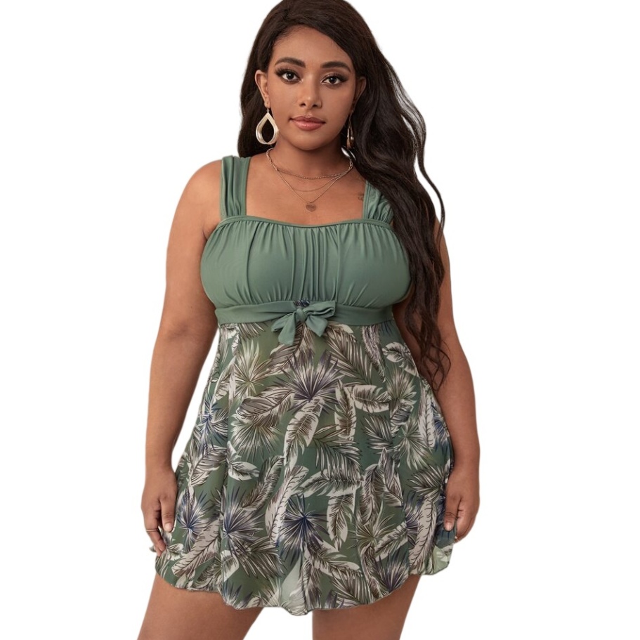 Plus Size Swimdress Tankini Set Modest Bikini Cover Up Bathing Suit